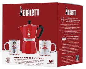 Bialetti 006363074384 Moka Express Iconic Italian Stovetop Espresso Maker Red 6 Cups Bundle