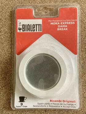 Bialetti 006363097451 For Moka Express 9 Cup Spare Replacement Filter Plate Rubber Rings