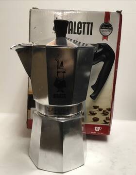 Bialetti 053796801450 - Moka Express Iconic Stovetop Espresso Maker 9 Cup Makes Real Italian