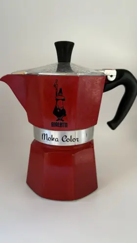 06633 Bialetti 6 Cup Moka Stovetop Espresso Maker Pot Latte Red