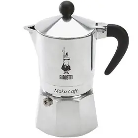 06774 Bialetti Moka Cafe 3 Cup Stove Top Espresso Maker Black