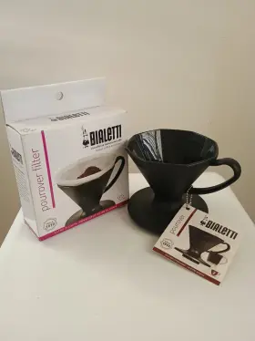 06788 Bialetti 07046 Black Pour Over Drip Coffee Brewer #06788 Plus Bonus Filters 100 Box