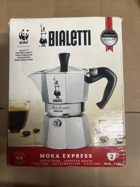 1168 Bialetti Moka Express Export Espresso Maker 90 Ml Silver