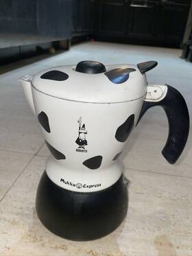 Bialetti 1908 Mukka Express 2 Cup Cow Print Stovetop Cappuccino Maker