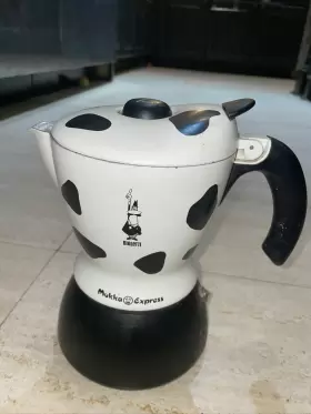 1908 Bialetti Mukka Express 2 Cup Cow Print Stovetop Cappuccino Maker