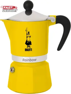 4982 Bialetti 313107027031 Caffettiera Gialla Rainbow 3 Tazze Alluminio