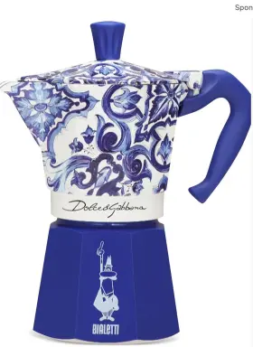 4088090081 Bialetti Dolce And Gabbana Moka Induction Blue Mediterranean 6 Cup D&g Coffee Pot