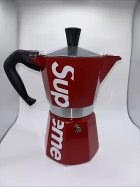 451212 Bialetti Supreme Moka Pot Express Italian Coffee Maker Ss 19 Red