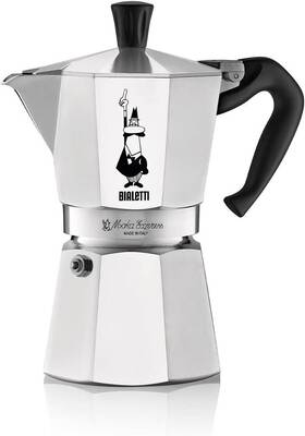Bialetti 4953 Moka Express For Espresso Maker Silver 9-cups Torn Or Open Box