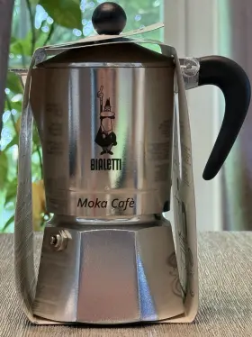 657588 Bialetti 3 Cup Moka Cafe Stovetop Espresso Maker - Silver