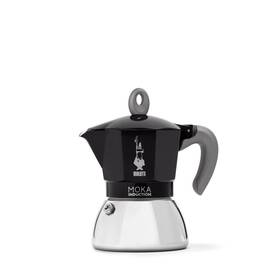 Bialetti 6934 Moka Induction Coffee Maker 4 Cups Black Stainless Steel Espresso Pot