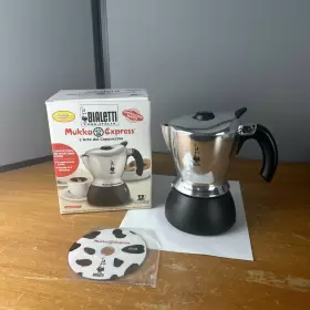 6990 Bialetti Mukka Express 2 Cup Cow Cappuccino Maker Stove Top