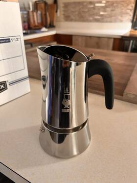 Bialetti 7772240445639 Moon Exclusive Stainless Steel Stovetop Coffee Percolator Moka Pot