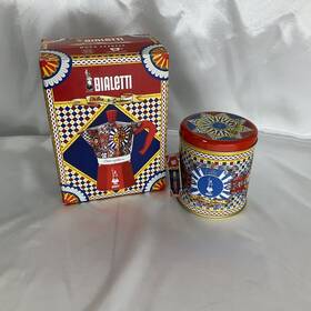 Bialetti 9483705 And Dolce&gabana Caretto Moka 6 Cup / Matching Tin Ground Coffee