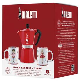 Bialetti B0f43rh8m1 Moka Express Iconic Italian Stovetop Espresso Maker Red 6 Cups Bundle