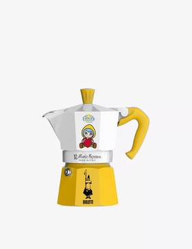 Bialetti B0fh5kvwtf Moka Express Iconic Italian Stovetop Espresso Maker White/yellow 3 Cups