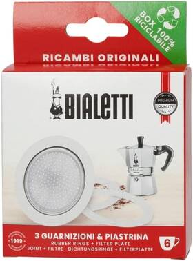 Bialetti Bia640308 Spare Parts Includes 3 Gaskets And 1 Plate 6 Tazze Silver