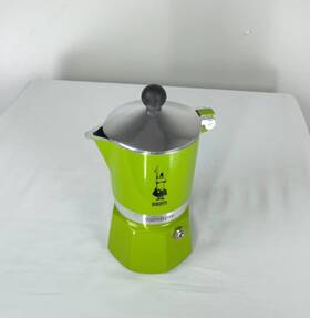 Bialetti Bs036c Moka Pot Stovetop Espresso Maker Green Italian Design Used