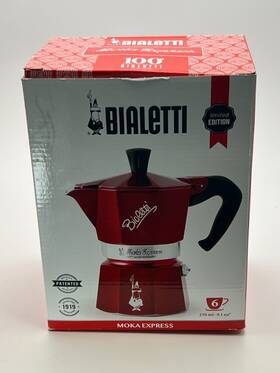 Bialetti Cent004 Rare Moka Express 6 Cup Red 100th Anniversary Limted Edition