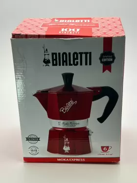 Cent004 Bialetti Rare Moka Express 6 Cup Red 100th Anniversary Limted Edition