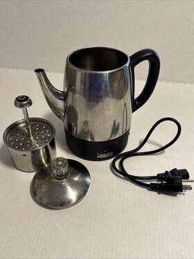 Bialetti Dk08b Dk04b 4 Cup Coffee Pot Percolator Hot Water Intertek 35009