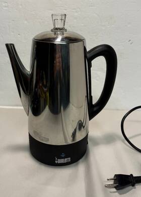 Bialetti Dk12b 12 Cup Coffee Pot Percolator Hot Water Intertek 35007 - Tested