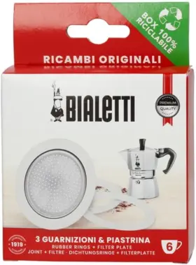 6961 Bialetti Fba Replacement Gasket And Filter For 6 Cup Espresso Maker