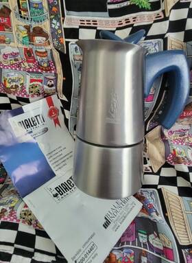 Bialetti Wbb0223q3k2999rrs Musa Rare Blue Handle 2 Cup Stovetop Coffee Maker New