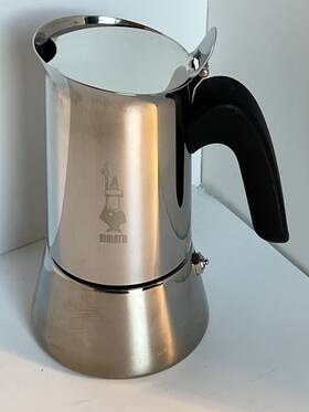 Bialetti X42b Moka Pot Stove Top Coffee Maker 4 Cups Silver Inox 18/10 Stainless