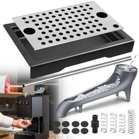 Bianxiao 760944674452 Low Profile Drip Tray Kit With Grate Spring And Long Stainless Steel 1 Black