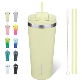 Taperedtum22macarong Bjpkpk 22oz Insulated Tumbler With Lid And Straw 22 Ounces Macaron Green