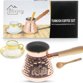 Bliving Tcp01 Cezve Turkish Coffee Pot Ibrik 8.5 Fl Oz Greek Maker Arabic Cof