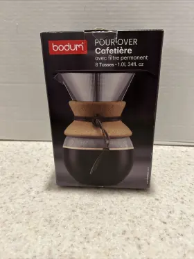 11571-01s Bodum Pour Over Coffee Maker With Permanent Filter 34 Ounce Black