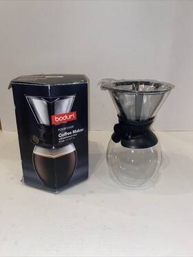 Bodum 1157101us 11571-01 Pour Over Coffee Maker With Permanent Filter 34 Oz Black New