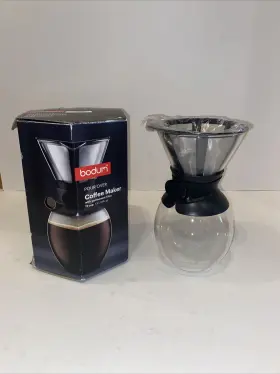 1157101us Bodum 11571-01 Pour Over Coffee Maker With Permanent Filter 34 Oz Black New