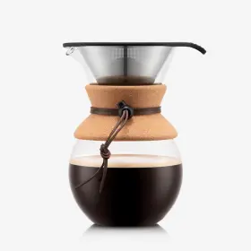 Bodum 313034355320 34 Oz Pour Over Coffee Maker High-heat Borosilicate Glass With Reusable S