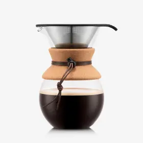 Bodum 445017468468 34 Oz Pour Over Coffee Maker High-heat Borosilicate Glass With Reusable S
