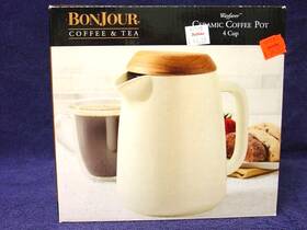Bonjour 47498 Ceramic Coffee Pot With Stainless Steal Filter 4 Cup