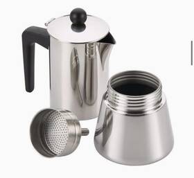 Bonjour 53916 Coffee Maker Stainless Steel 4-cup Expresso Stovetop Gas Electric
