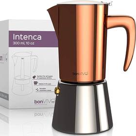 Bonstato Inc. Max-w-2 Bonvivo Intenca Stovetop Espresso Maker - Luxurious Stainless Steel Italian Cof