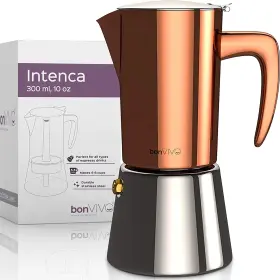 Max-w-2 Bonstato Inc. Bonvivo Intenca Stovetop Espresso Maker - Luxurious Stainless Steel Italian Cof