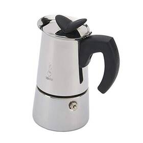 Bradshaw International 06955 Musa Stovetop Coffee Maker Suitable For All Types Of Hobs Stainless 4-cup