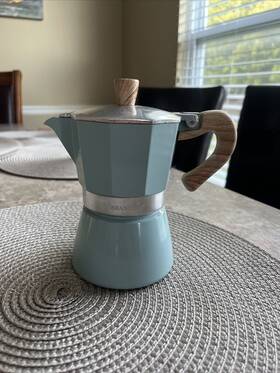 Brandani Eb-1235 Coffee Maker Espresso Percolator Blue Pot