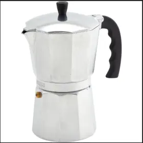 123455 Branded Aluminum Vintage Espresso Stovetop Coffee Maker 3-cup Silver K-cup Pod