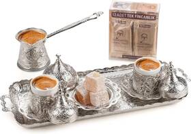 Branded 313031421455 Premium Turkish Coffee Set - 12-person Cezve 2-person Cups Del