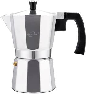 Branded01 313106086046 Classic Stovetop Espresso Maker 6 Cup Moka Pot Aluminum Silver Cuban Coffee Mak