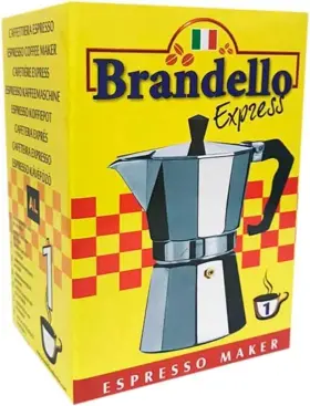 788723 Brandello Aluminum Espresso Stovetop Coffee Maker. 1 Cup