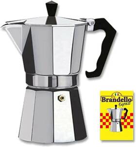 Brandello 8900986c Aluminium Stovetop Espresso Coffee Maker Pot For Cuban Coffee. 12 Cup