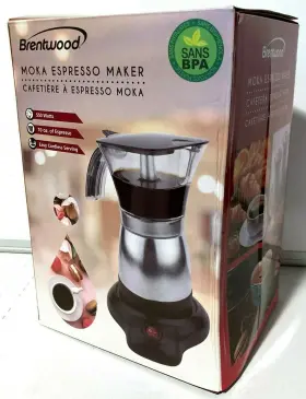 Ts-118s Brentwood Moka Espresso Maker 550 Watts 10oz Swivel Base Cordless Bpa Free
