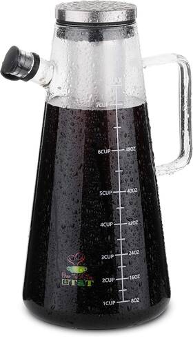 Brew To A Tea 313093684683 Btat- Airtight Cold Iced Coffee Maker Pitcher 2 Liter/ 64 Oz Mak